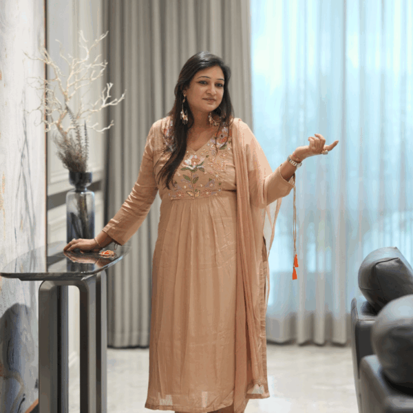 Mint Blossom Floral Kurta Set
