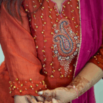 Terracotta Bloom Embroidered Suit Set - Image 3
