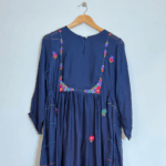 Payal Ethnics Hand-Embroidered Navy Blue Flared Dress