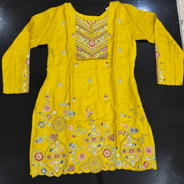 Embroidered Sunny Yellow Kurti