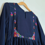 Payal Ethnics Hand-Embroidered Navy Blue Flared Dress - Image 2