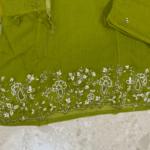 Lime Green Kurta Set with Heavy Hem Embroidery - Image 3
