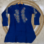 Payal Ethnics Midnight Blue Embroidered Kurta
