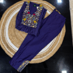 Payal Ethnics Navy Blue Embroidered Kurta - Image 3