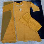 Mustard Peacock Embroidered Kurta Set