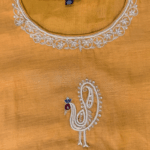 Mustard Peacock Embroidered Kurta Set - Image 2