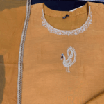 Mustard Peacock Embroidered Kurta Set - Image 3
